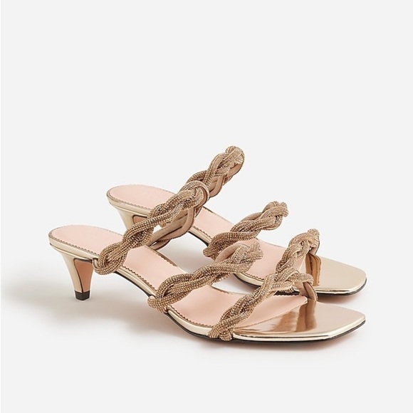 J Crew Zadie strappy kitten heels with crystals BV719 - Picture 1 of 3